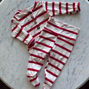 Lou Lou and Company London top and bottoms | Newborn | red stripe | Christmas